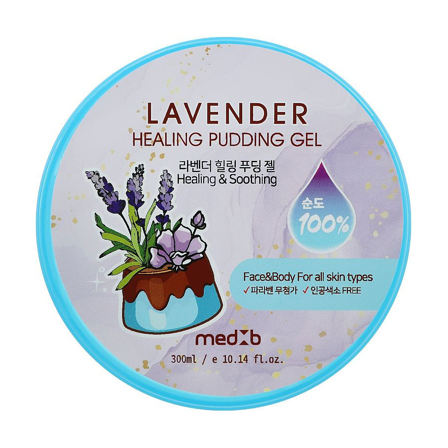 Універсальний гель для обличчя та тіла Med B Lavender Healing Pudding Gel з екстрактом лаванди, 300 мл